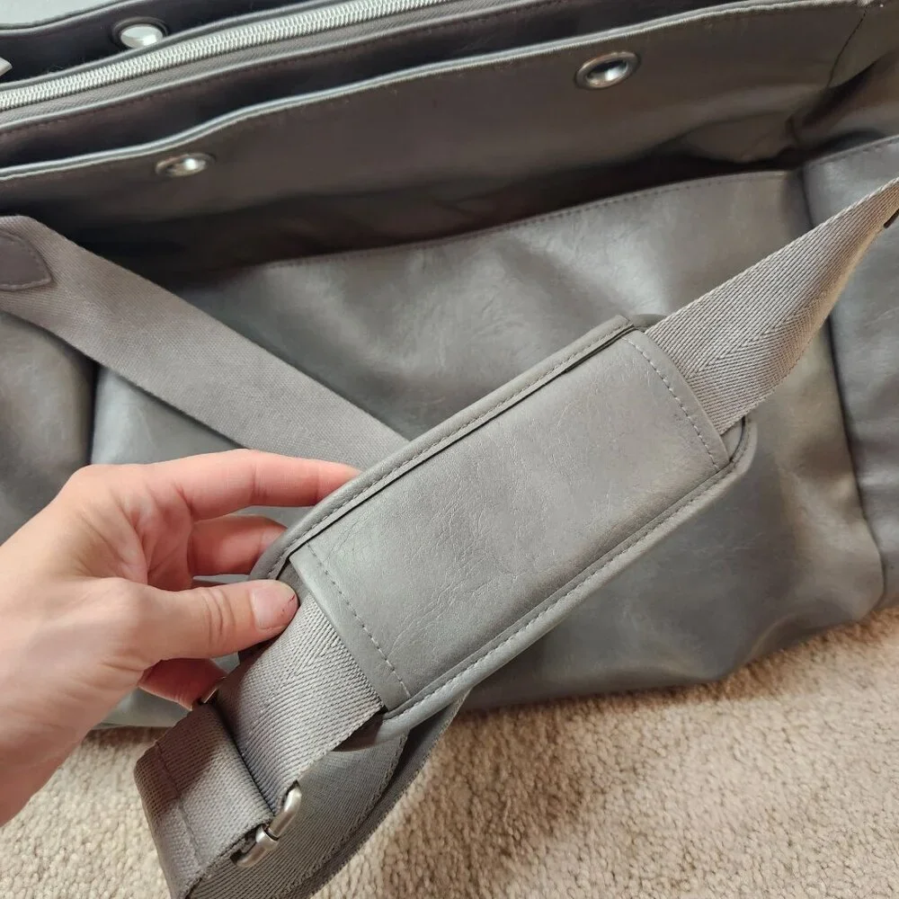 Beis The Diaper Bag Grey Tote Bag Pockets Shoulder Strap Crossbody Large